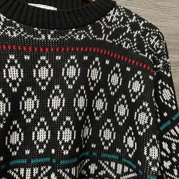 Vintage 80's Cheryl Mills Women's Fair Isle Sweater Knit Size Medium - Picture 4 of 6